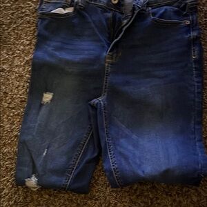 Distressed Blue Jeans
